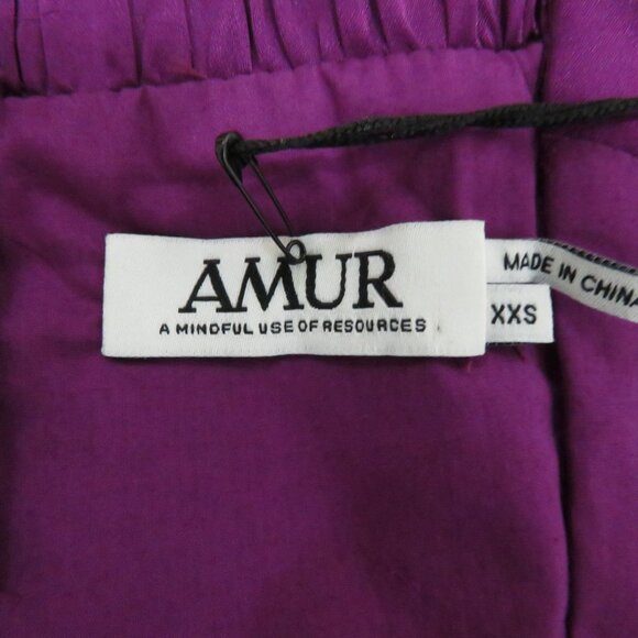 AMUR Winnie Off the Shoulder Purple 100% Silk Top - Size XXS NWT - Picture 10 of 14